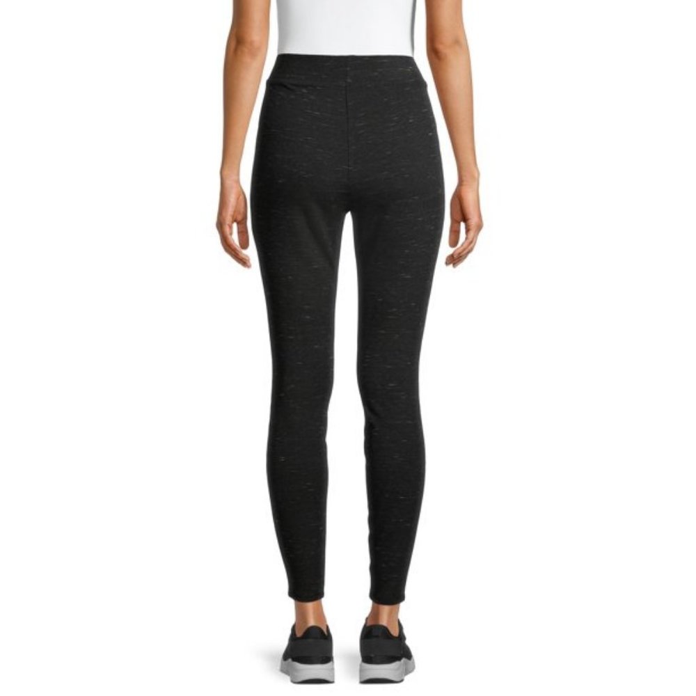 Time and Tru Women's Ponte Jeggings Black Soot Space Dye - Picture 3 of 7